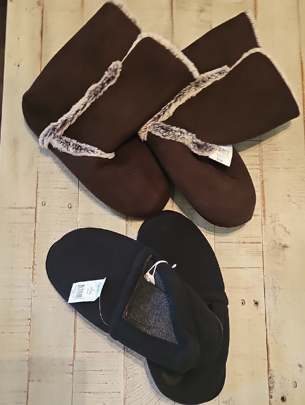 His & Hers Plush Fleece-Lined Slippers Bundle